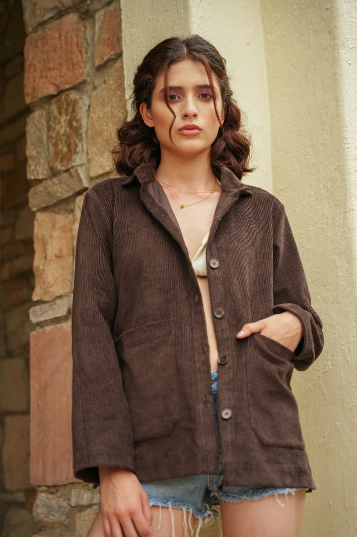 Mocha Brown Corduroy Jacket