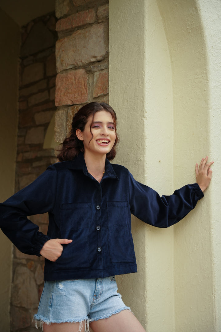 Midnight Blue Corduroy Jacket