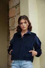 Load image into Gallery viewer, Midnight Blue Corduroy Jacket - MODERN BLUE
