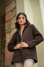 Load image into Gallery viewer, Mocha Brown Corduroy Jacket - MODERN BLUE
