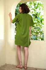 Load image into Gallery viewer, Root Grass Shirt Dress - MODERN BLUE
