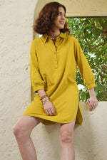 Load image into Gallery viewer, Sunny Day Shirt Dress - MODERN BLUE
