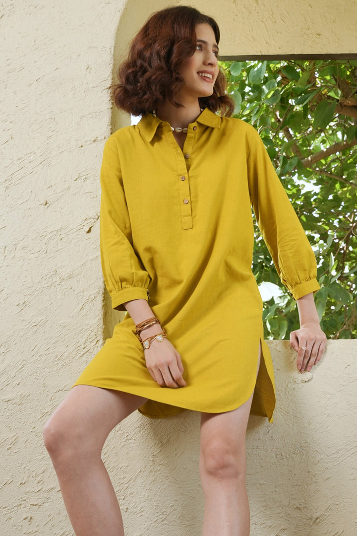 Sunny Day Shirt Dress - MODERN BLUE